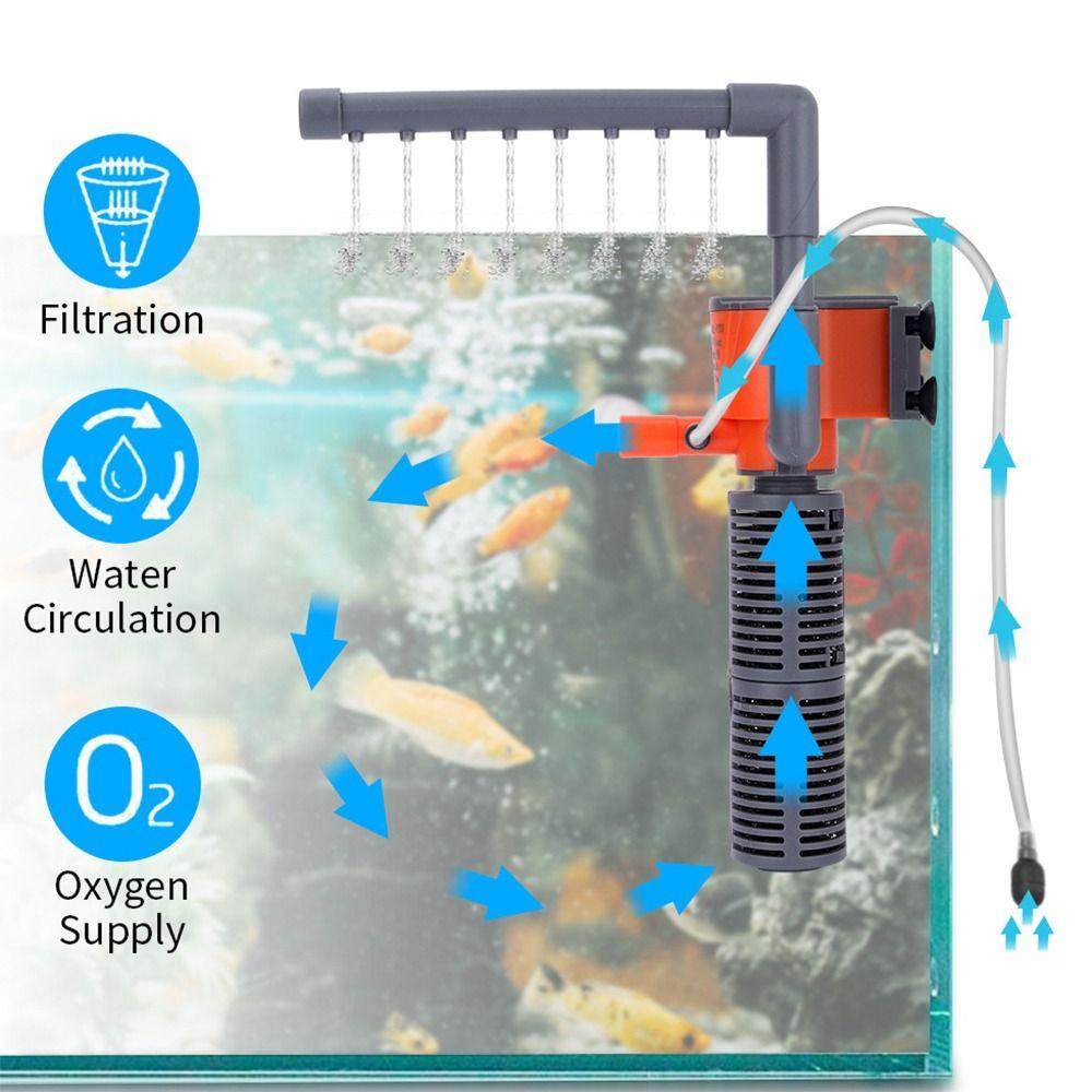 1Pcs Mini Fish Tank Filter 3-in-1 Oxygen Air Pump New Water Pump for Small Aquarium Fish Tank