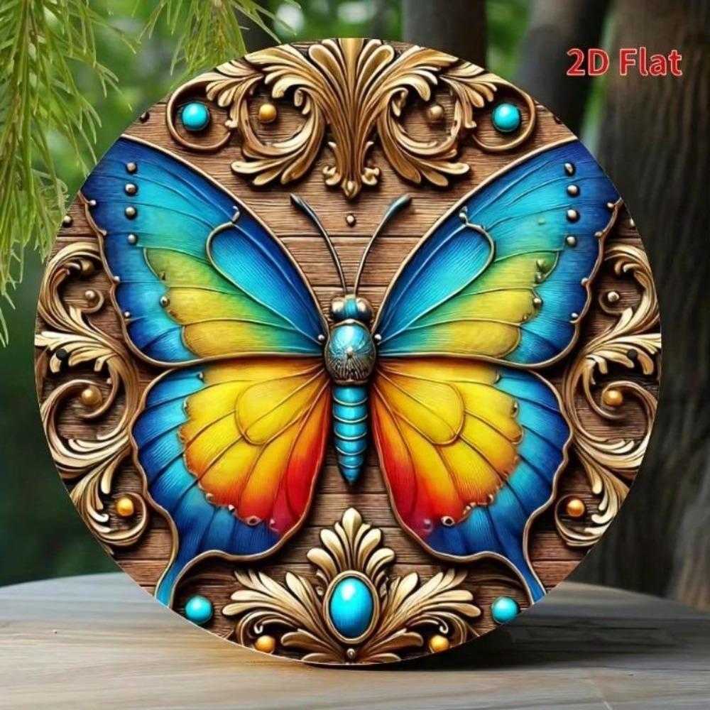Metal Tin Sign Vintage Butterfly Wall Art Home Bar Decor