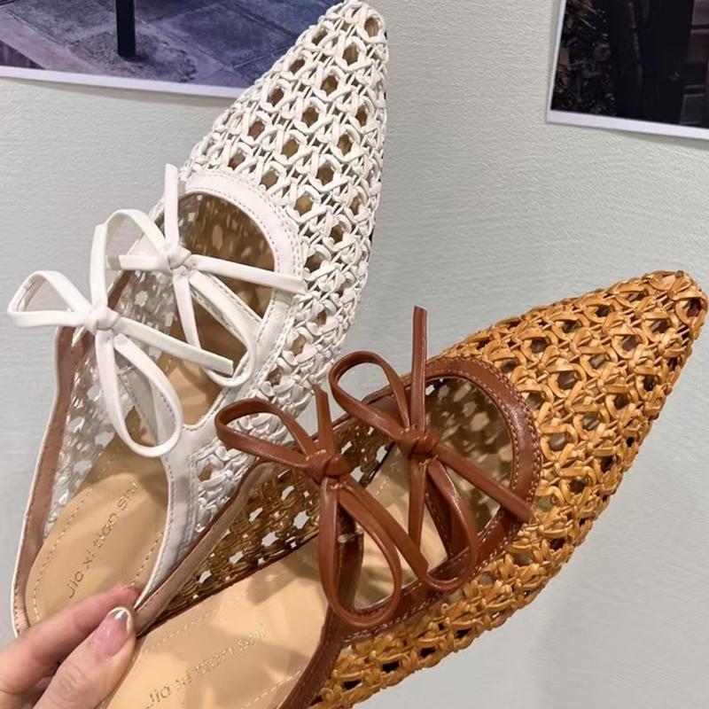 Fashion Summer Hollow Out Women Mules Slippers Elegant Butterfly-knot Slides Ladies Outdoor Street Style Sandalias