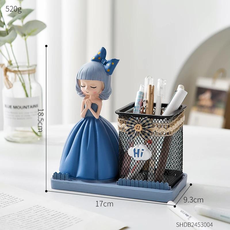 Ästhetischer Cartoon Mädchen Stiftebehälter Niedlich Student Büro Schreibtisch Schreibwaren Sammlung Mädchen Geburtstagsgeschenke senden