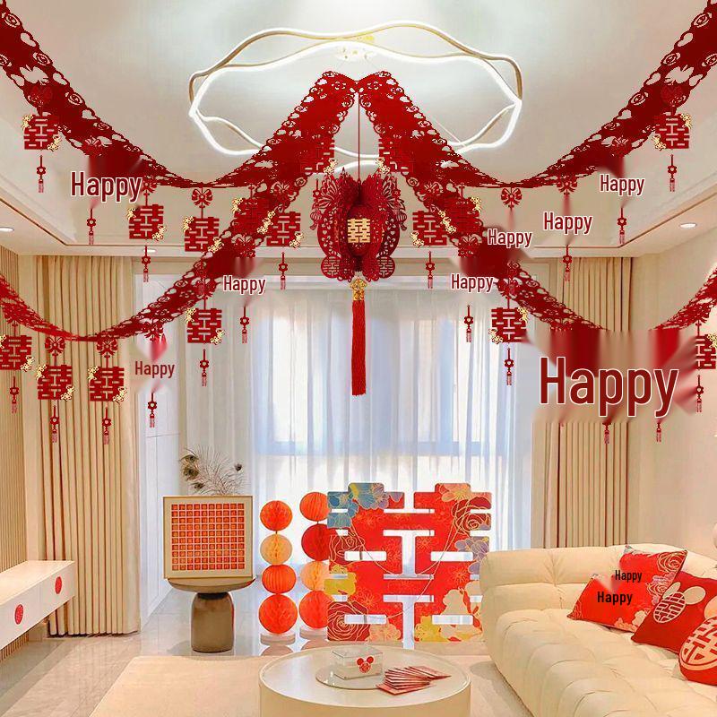 Chinese Style Wedding Latte Art Hanging Decoration for Living Room & Bridal New Room