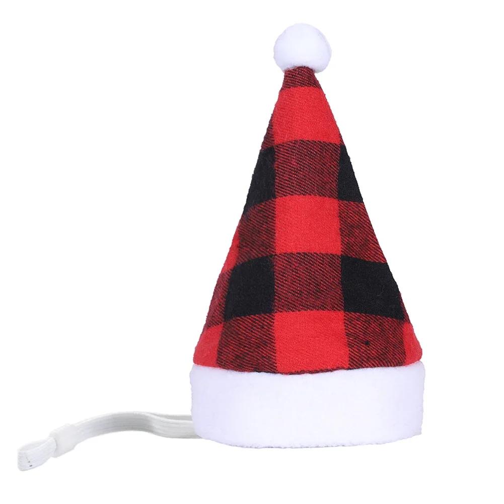 Chapéu de Cão Chapéu de Natal Listrado para Animais de Estimação Multicolorido Gato Cão Fantasia Chapéu para Cabeça Chapéus para Cães de Estimação para Decoração de Festa de Natal
