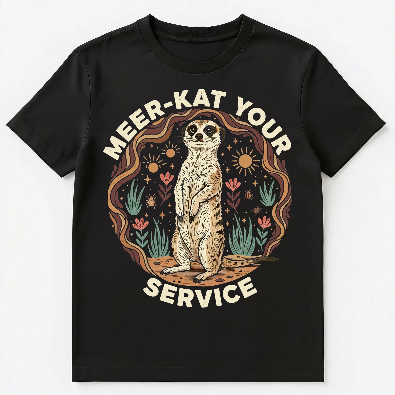 Delightful Meerkat Service Pun Design Unisex T-Shirt 2XL