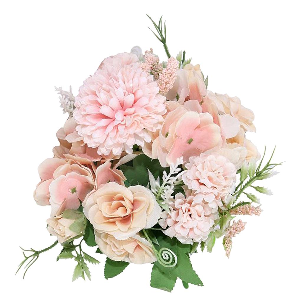 Artificial Silk Peony Flowers Bouquet Fake Leaf Wedding Party Home Decorat 2* 2X Artificial Silk Peony Flowers Bouquet Fake Leaf Wedding Party Home Decorat 2* 2X