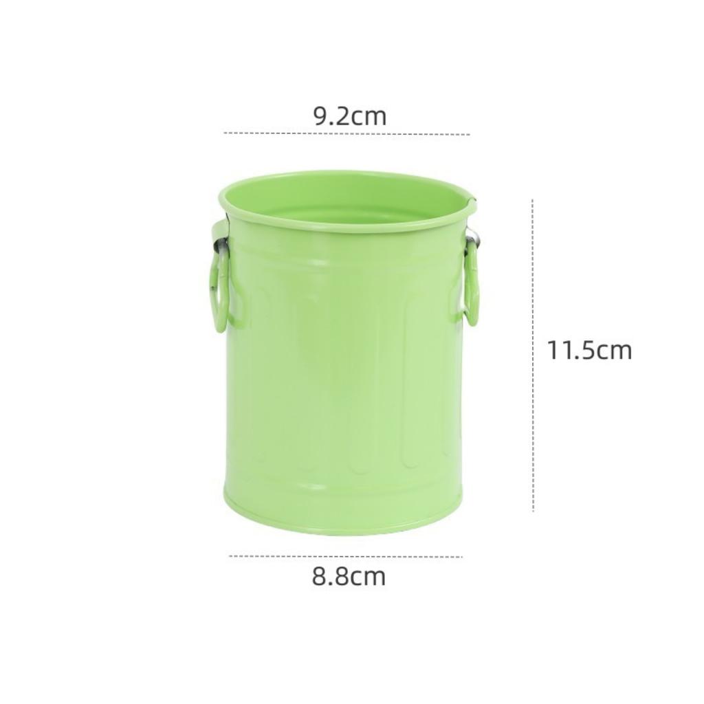 Multifunctional Desk Organizer Pen Holder Container Metal Storage Bucket with Handle for Office School Desktop Accessories