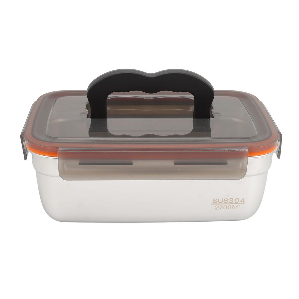 304 Stainless Steel Food Storage Container Metal Sealed Lunch Box with Handle for Home Refrigerator