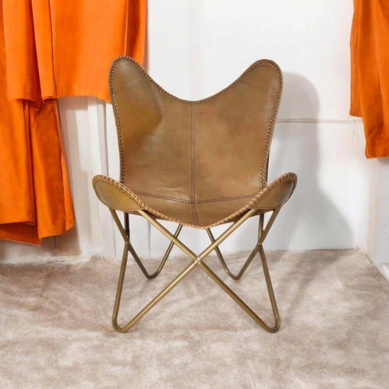 Butterfly Leather Chair – Eco-Friendly Handmade Leather, Perfect for Living Room or Home Office Decor"