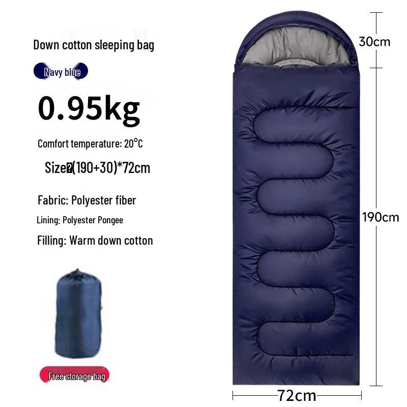 1.8kg Warm 5°C Spring/Autumn Adult Sleeping Bag, Portable Cotton, Cold-Proof, Ideal for Office Naps