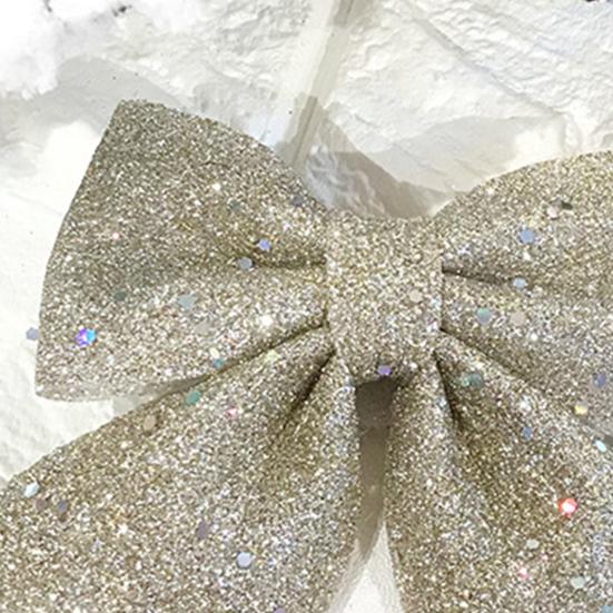 2Pcs Christmas Glitter Bowknot Reusable DIY Xmas Tree Gift Box Wreath