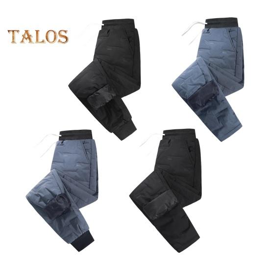 Zimní Pánské Kalhoty Silná Polstrovaná Šňůrka Pružný Pas Pásek Kotníků Hladký povrch Jednobarevné Teplé Sportovní Cestování Pracovní kalhoty