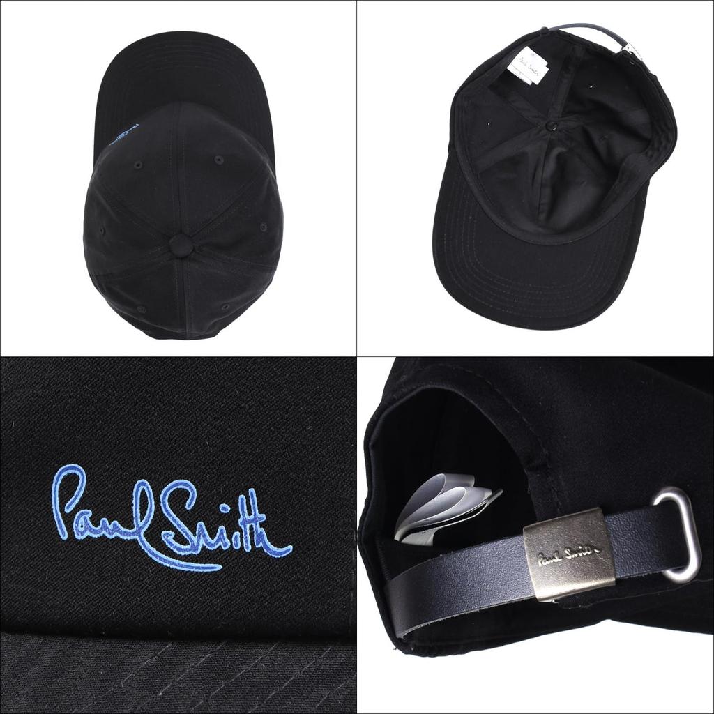 [Paul Smith] Cap Hat Drawing Logo Baseball Cap with Adjuster (JP, Alphabet, Free Size, Black) [Product]