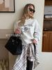 Trendy Oversized Thickened Round Neck Hoodie with Stylish Print for Autumn and Winter
