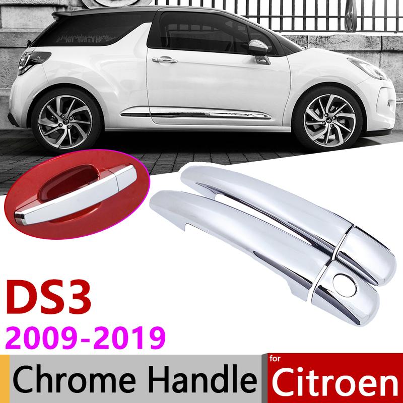 For Citroen DS3 2009~ Chrome Door Handle Cover Car Accessories Stickers Trim Set 2011 2012 2013 2014 2015 2016 2017 2018