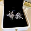 Silver Needle French Irregular Zircon Pearl Fireworks Niche High-end Earrings for Girls  Gifts.