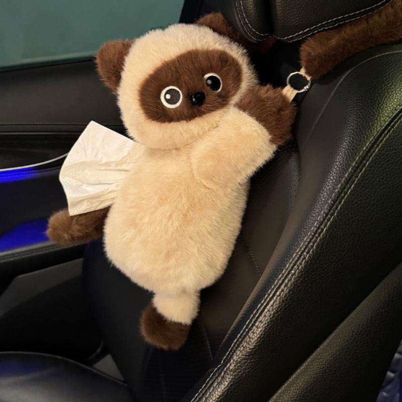 Creative Cartoon Car Plush Tissue Box - Hanging or Armrest Style