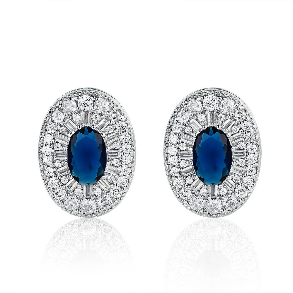 New European and American style luxury colored treasure stud earrings, high-end exaggerated party atmosphere earrings set