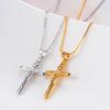Minimalist Geometric Cross Pendant Necklace Unisex Tarnish Resistant Electroplated Jewelry