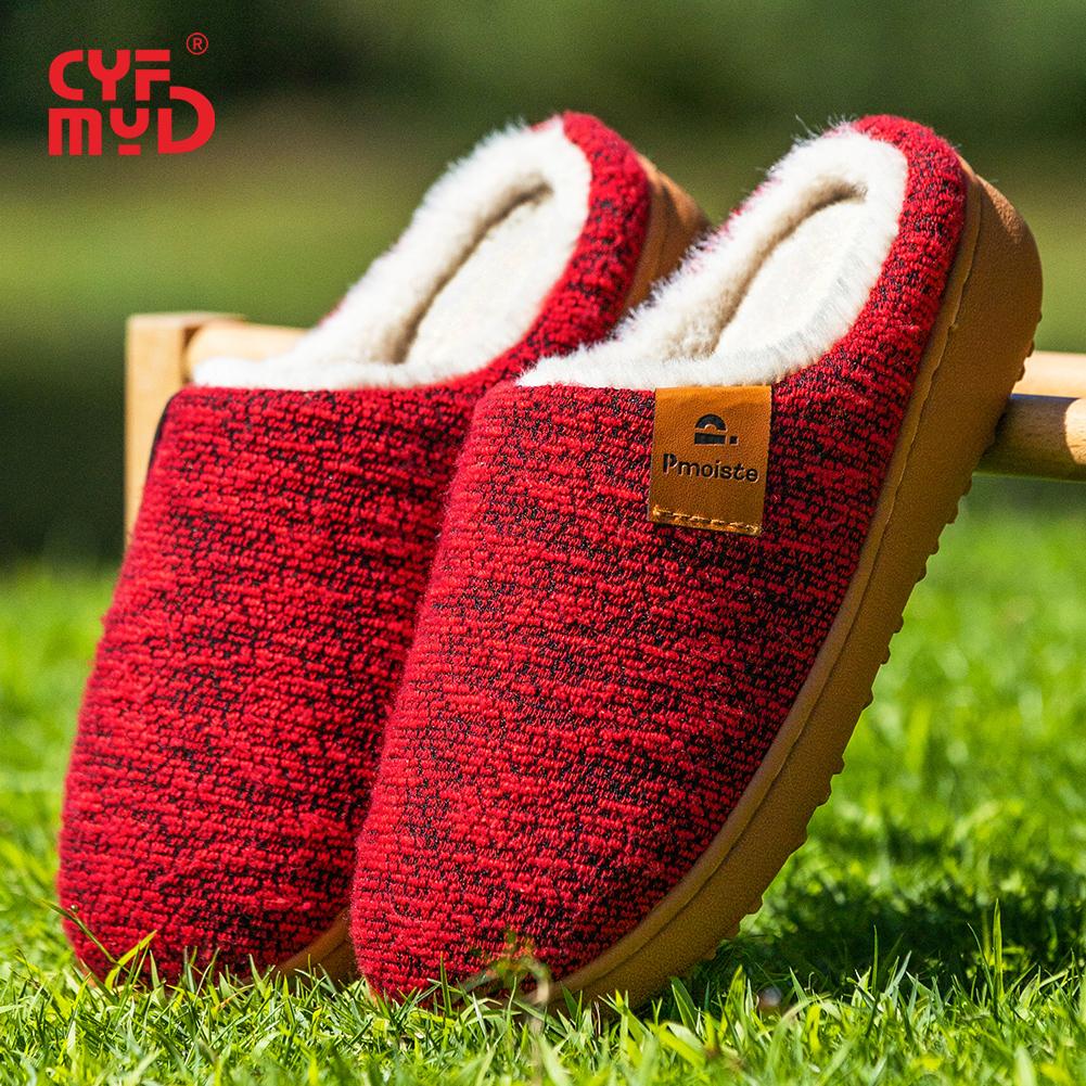 

Winter Outdoor Fabric Slippers for Women Wedge Heels Thick Bottom Memory Foam Warm Soft TPR Sole Non-slip Indoor Comfortable Ladies Home Shoes 36-37 червоний