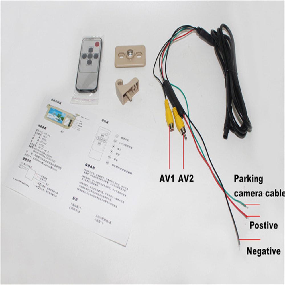 7" Car 2 Channel Video Sunvisor Rear View Mirror Screen Lcd Monitor For DVD/VCD/