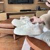 Women's shoes show long legs casual shoes round head lace-up thick baseplate shoes small man height increase white shoes women