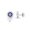Dalia MYSTIC JEWELS – Evil Eye Stud Earrings, 925 Sterling Silver with Blue Enamel and Cubic Zirconia, Sterling Silver, Cubic Zirconia