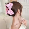 Elegant Large Bow and Flower Style Hair Claw Clip for Women - Chiffon and Fabric Design