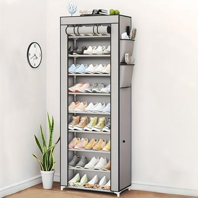1 Large Capacity Multi-Layer Metal Shoe Rack - Dustproof Floor Standing Storage Cabinet with Easy Assembly - Perfect for Bedrooms and Dormitories