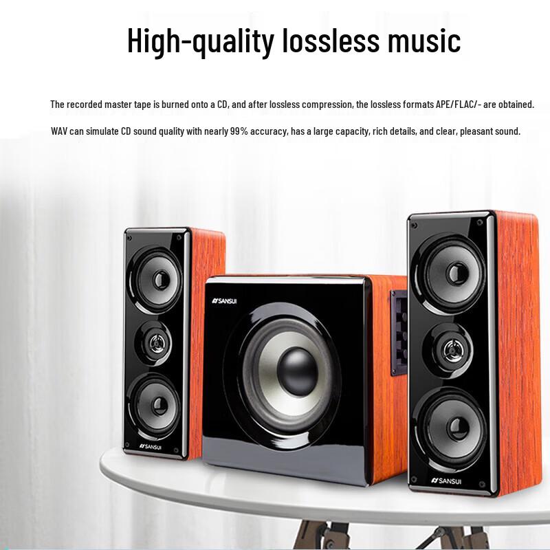 SANSUI 66A Wireless Desktop Bluetooth Speaker CN Plug (adapter Included)