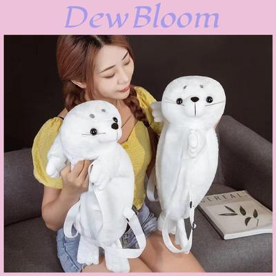 Cute Animal Seals Plush Backpack For Kids Girls Cartoon Cotton Stuffed Toy School Bag