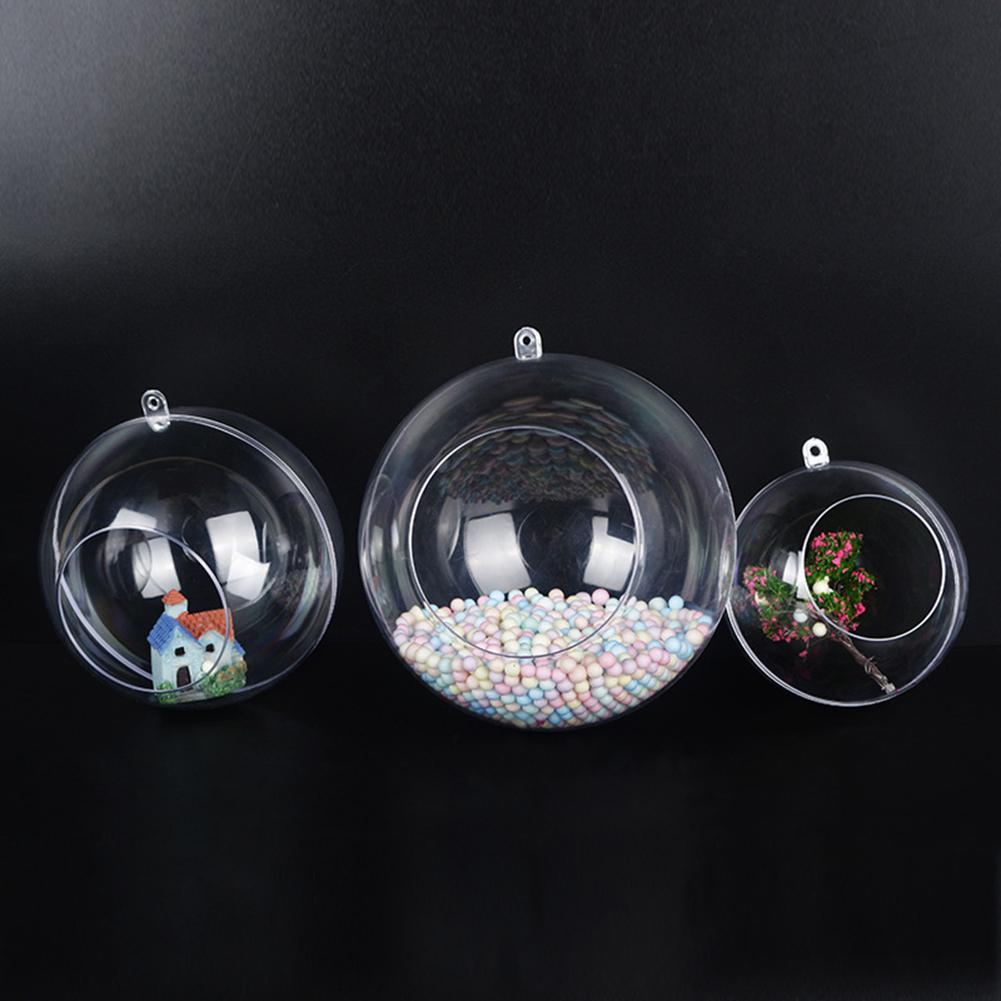10PCS Versatile Transparent Acrylic Open Balls for Holiday Crafts and DIY