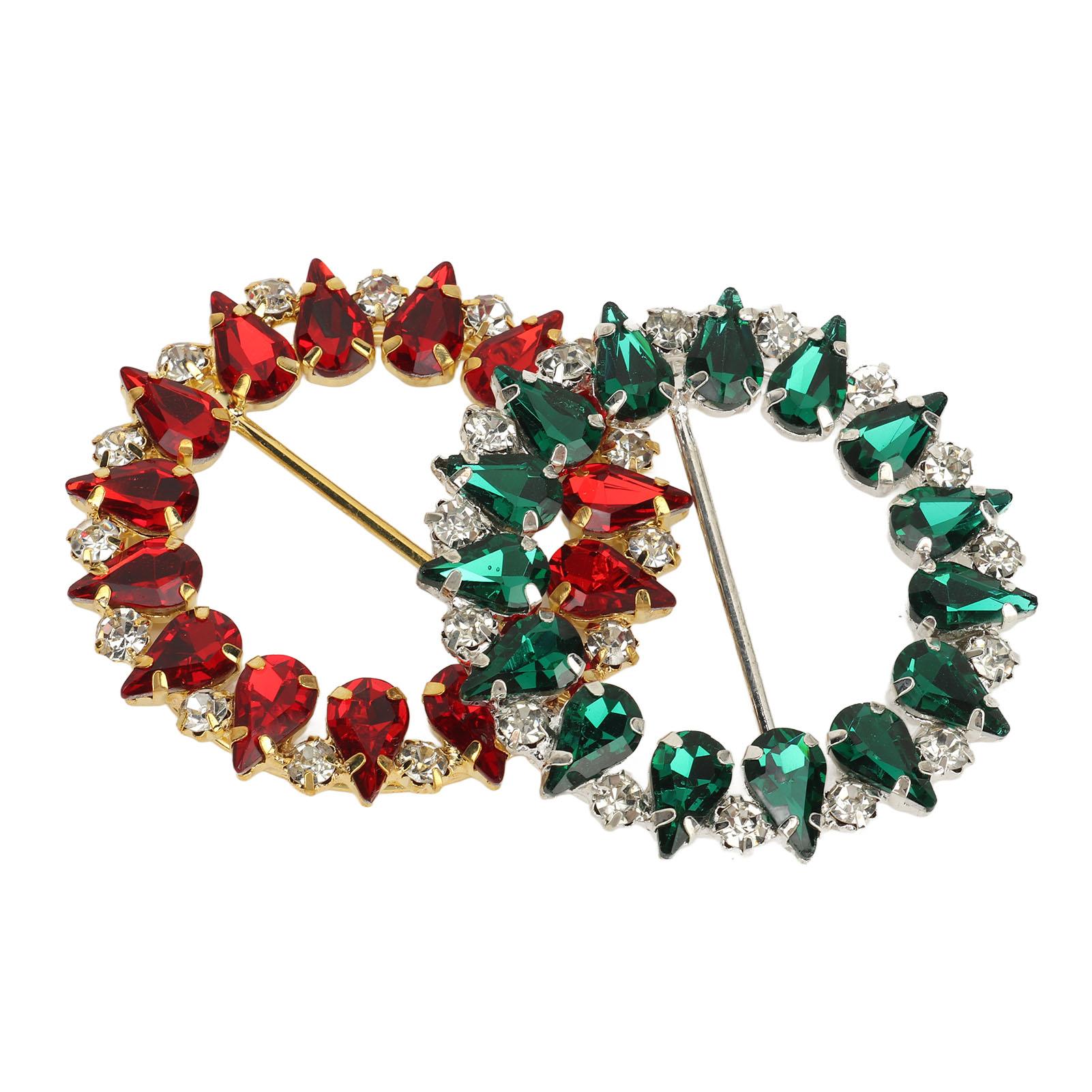 

2pcs Metal Round T Shirt Clips Fashionable Sparkling Multi Layer Plating Polished Gold Base