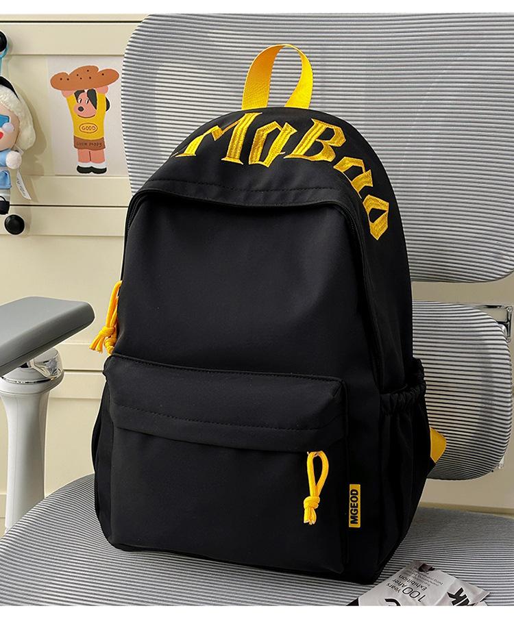 Schoolbag new Japanese ins style female student embroidered schoolbag simple large capacity lightweight backpack campus commuter backpack