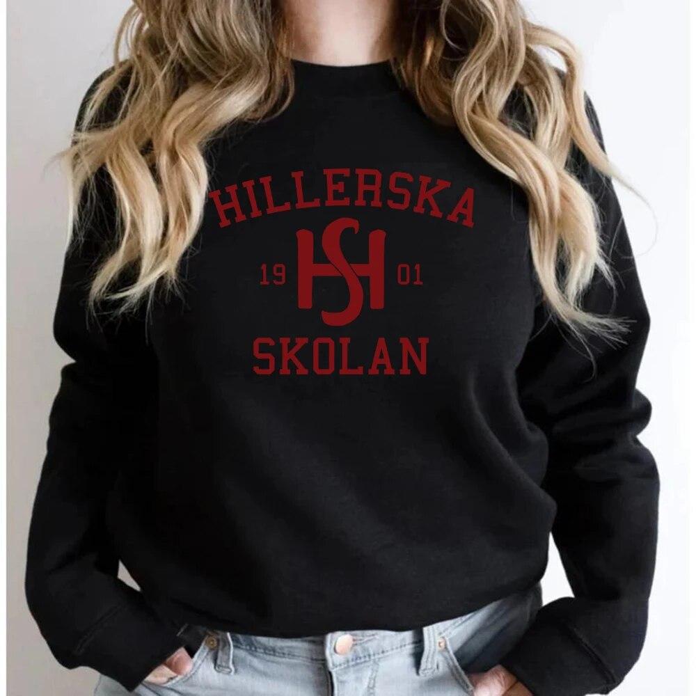 Mikina Young Royals Hillerska Skolan Mikina s kapucí Hillerska Skolan Dámské Mikiny s dlouhým rukávem Mikiny s kapucí Grafické Mikiny Streetwear Topy