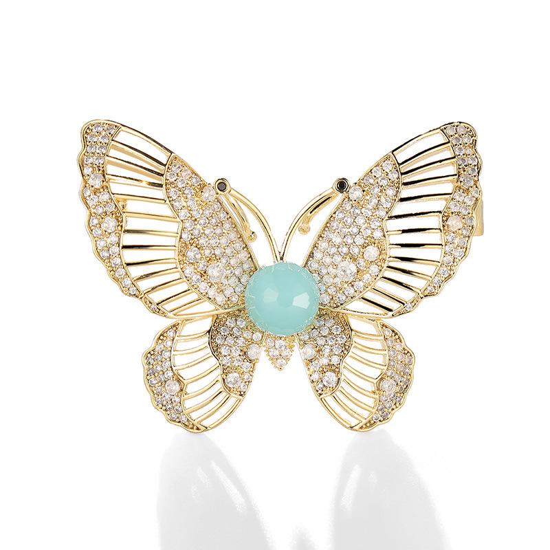 Bo Xin Yun Zirconia Butterfly Brooch - Elegant Crystal Pin, Korean Style Corsage Accessory