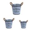 Retro Metall Pflanztopf Blumentopf mit Seilgriffen Antiker Pflanztopf für