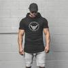 Muscleguys Marke Herren Kleidung Design Kurzarm Slim Fit T-Shirt Herren Baumwoll-T-Shirt mit Kapuzen Fitnessstudios Kapuzen-T-Shirt Männlich