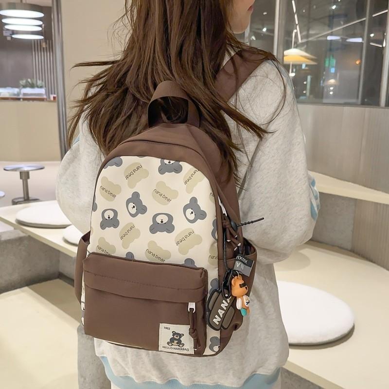 Cute Cartoon Bear Backpack For Kids Large Capacity School Backpack With Air Cushion Straps