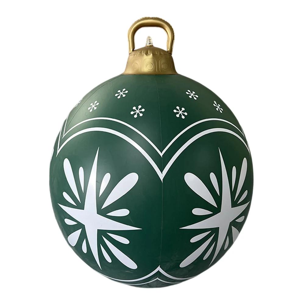 60CM Christmas Inflatable Ball Xmas Decorative Ball Inflated Toy Ball Giant Big Balls New Year Party Christmas Gift Home Decor