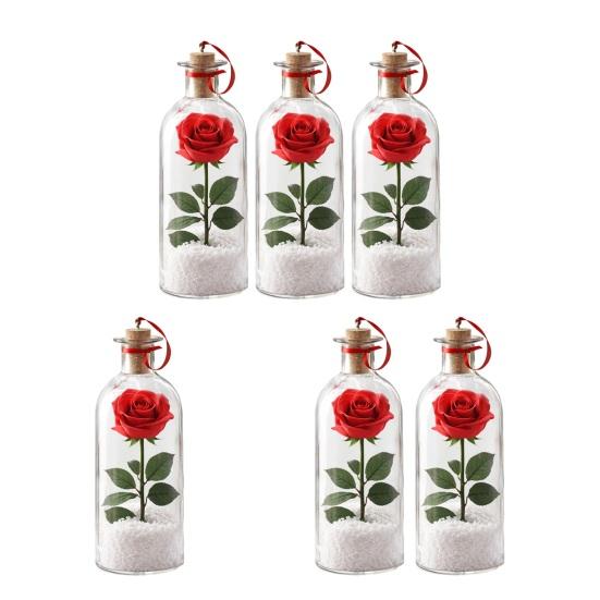 1/2/3 Bucăți Ornament Trandafir cu Voce Înregistrabilă cu Redare Dop Sticlă Transparentă Sticlă Mesaj Vocal cu Trandafir în Interior Decorațiune Festival Suvenir de Sărbătoare Cadou