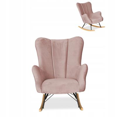 Vika Scandinavian Wing Chair, Rocking, On Runners,, Lilac Pink