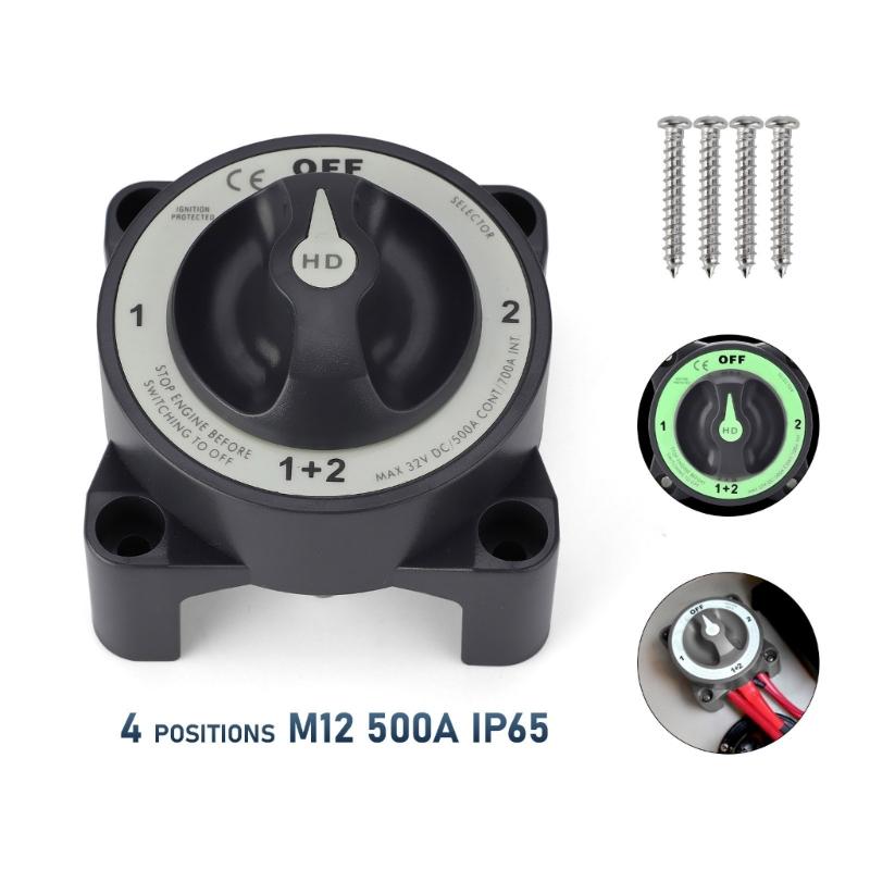 Reliable 4 Position Battery Isolator Switch 32V  Battery Cutoff Switch Upgrades for Marine & Vehicle Power Management