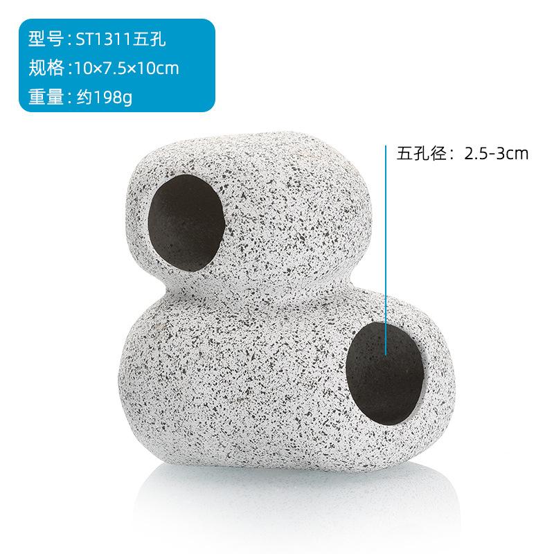 Fish Tank Landscaping Ornamental Rockery Simulation Resin Process Aquarium Decoration Explosive Rock Decoration Fish Hiding Cave