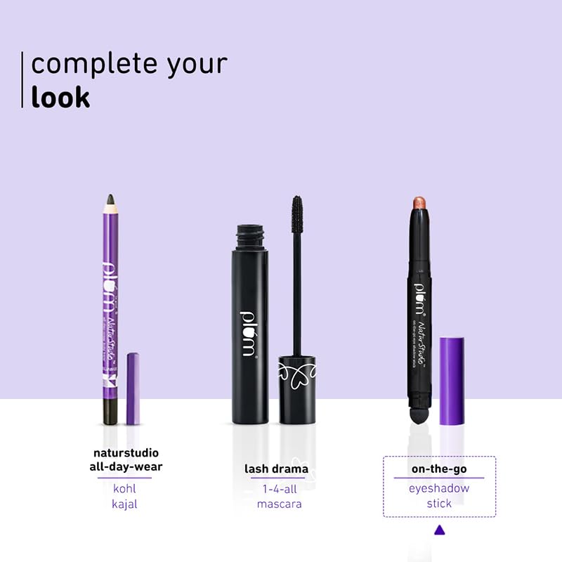 Plum NaturStudio On-The-Go Eyeshadow Stick 1.2g Pack Of 1 | Waterproof Metallic Finish | Highly Pigmented With Smudger
