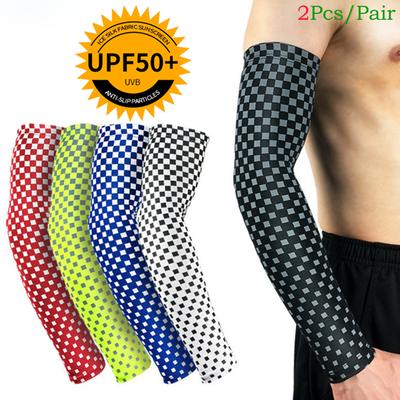 1 pz. Manicotti per braccia con protezione UV per sport all'aria aperta e coperture in silicone antiscivolo Compression Sunblock Ice Silk Manicotto sportivo rinfrescante
