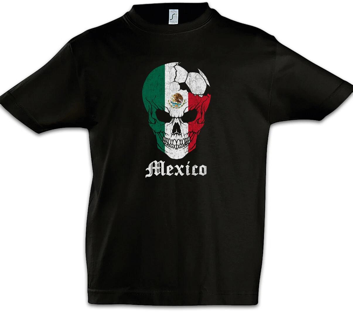 Mexico Football Skull I Kids Boys kids boys T-Shirt Mexican Mexico Flag Soccer 140