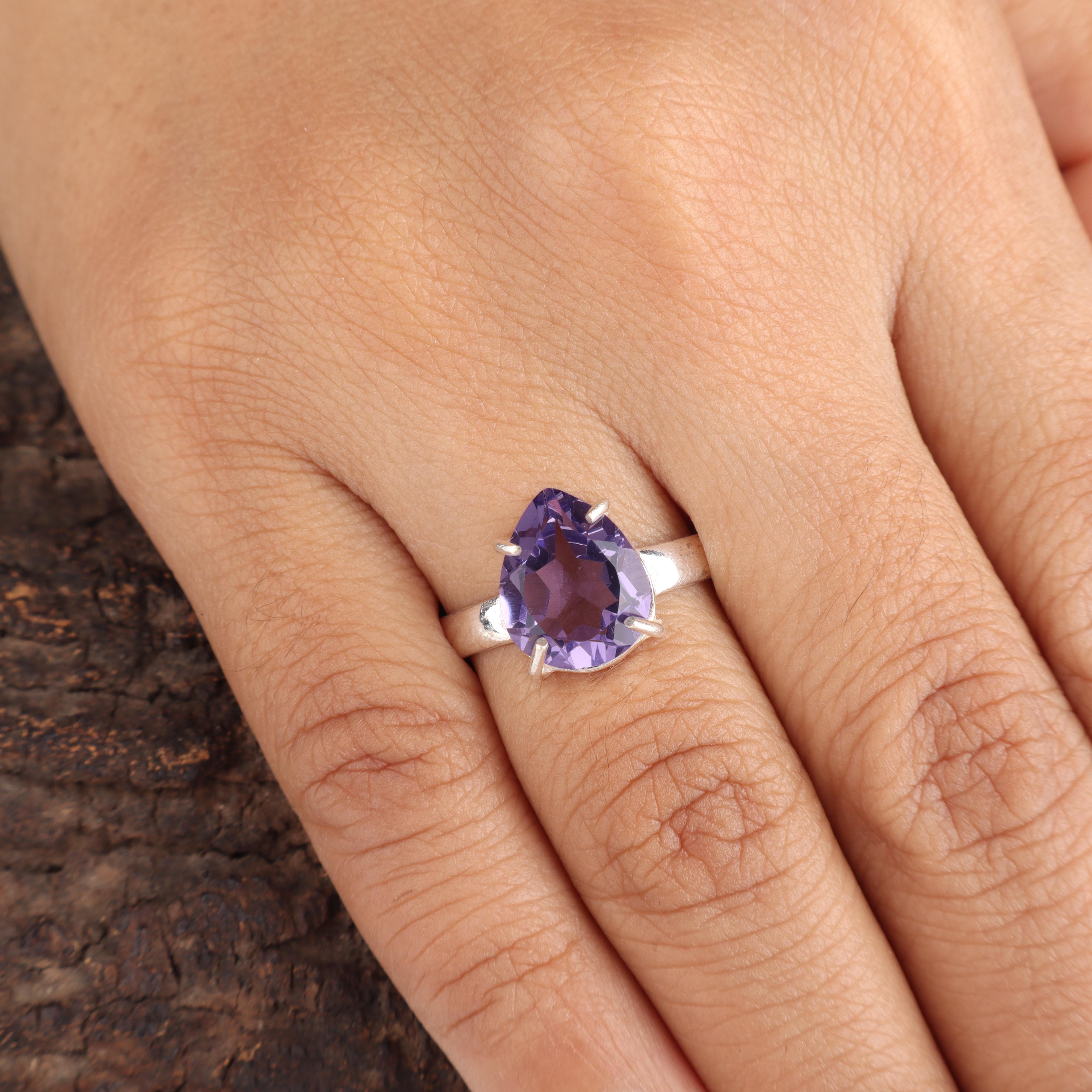 

Iolite Gemstone 925 Sterling Silver Jewelry Handcrafted Women Ring For Mother RR-81-6 4