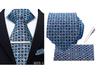 Men's Retro Floral Tie, Pocket Square & Tie Clip Set for Weddings