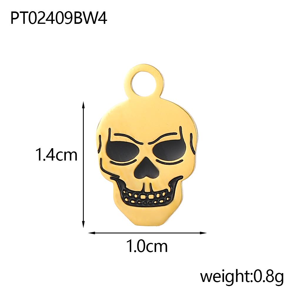CARLIDANA Halloween Fun Party Accessories Charm Stainless Steel Pumpkin Skull Ghost Gold Plated Hat Titanium Steel Pendant