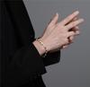 Luxury Creative Women's Cubic Zircon Filled Bracelets Gold Color Square Geometry Stainless Steel Simple Wedding Bracelet Jewelry