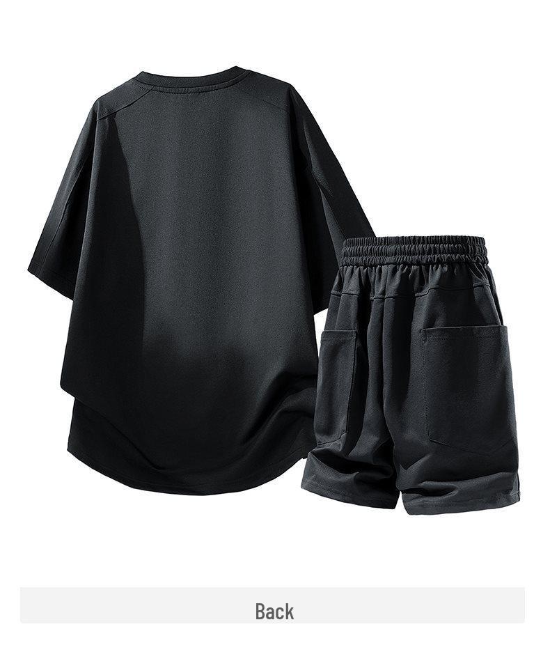 Purple Teen Summer Casual Loose Fit Short Sleeve and Shorts Set